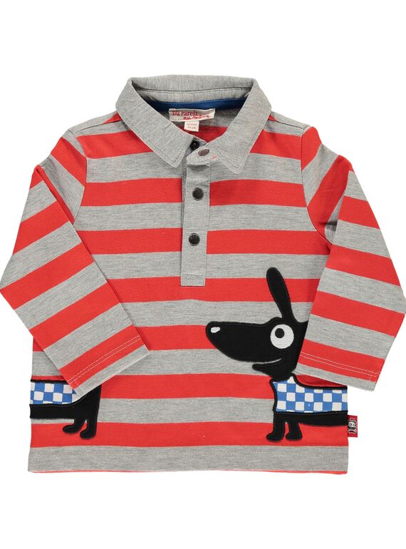 Baby boys' striped polo shirt DUROUPOL / 18WG1021POLJ908