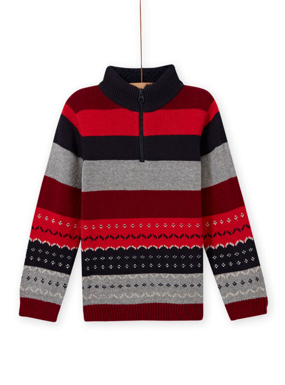 Maglia a righe e motivo jacquard bambino MOFUNPUL / 21W902M1PULC234