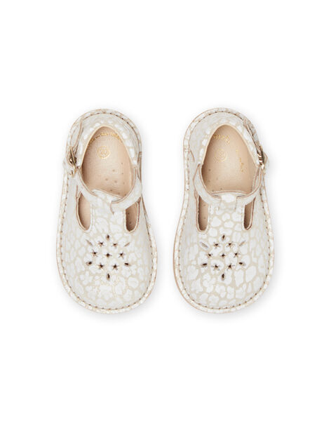 Scarpe baby dorate con stampa fantasia neonata NISALDORINE / 22KK3732D13954