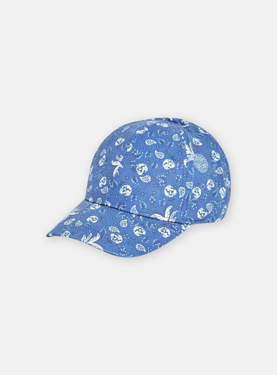 Cappellino blu con stampa cashmere bambino TYAJOCAP1 / 24SI01E4CHAC220