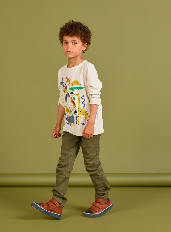 Pantaloni tinta unita kaki bambino MOKAPAN / 21W902I1PAN628