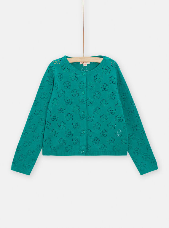 Cardigan verde bambina TACOCAR / 24S901N1CAR608