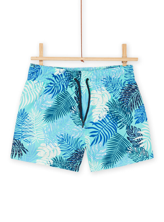 Costume shorts blu con stampa foglie RYOMERBOXTRO / 23SI02R6MAIC200