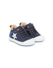 Sneakers alte in pelle navy con dettagli fluo PUBASFLUO / 22XK3883D3Q070