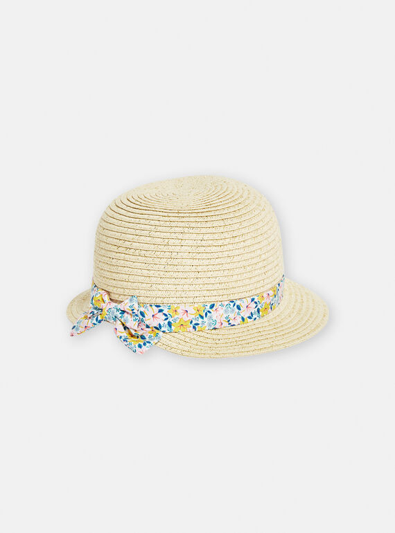 Cappello di paglia da cerimonia beige bambina TYIPOCHA1 / 24SI09E3CHA009