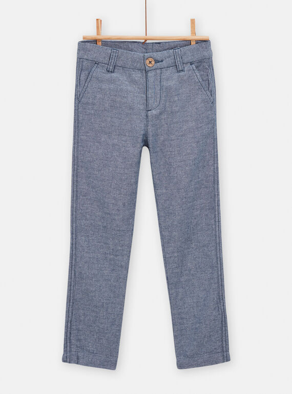 Pantaloni blu melange bambino TOPOPAN / 24S902M1PAN070