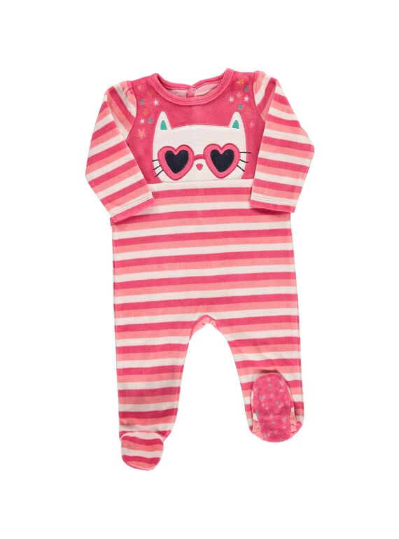 Baby girls' velour sleepsuit CEFIGRECHA / 18SH1341GRE099