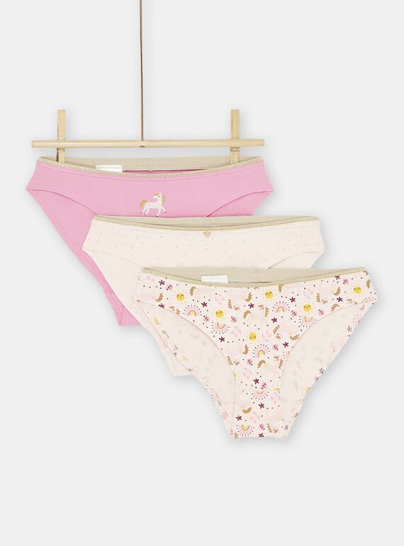 Set 3 slip rosa bambina SEFALOTLIC / 23WH1164D5LD327