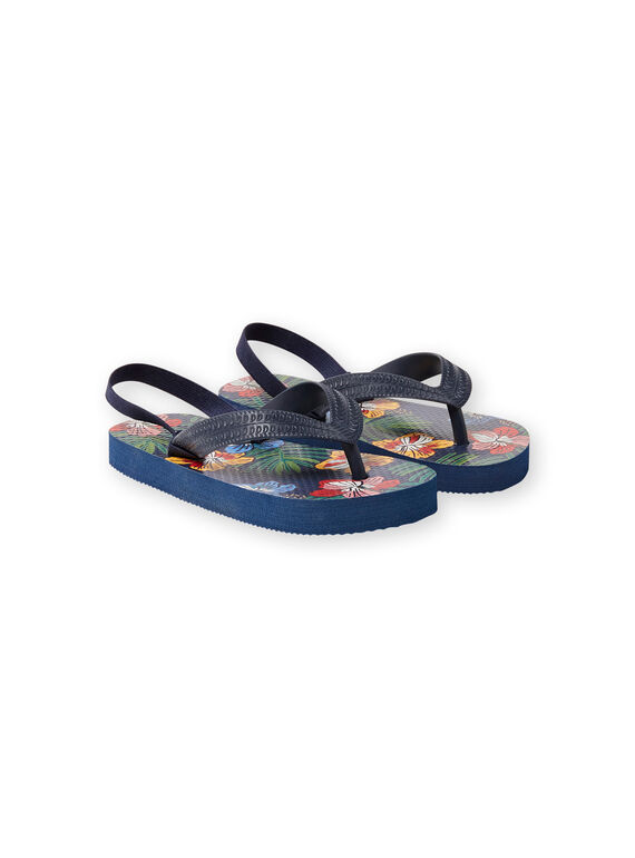Infradito navy stampa tropicale bambino LGTONGTROPI / 21KK3664D01070