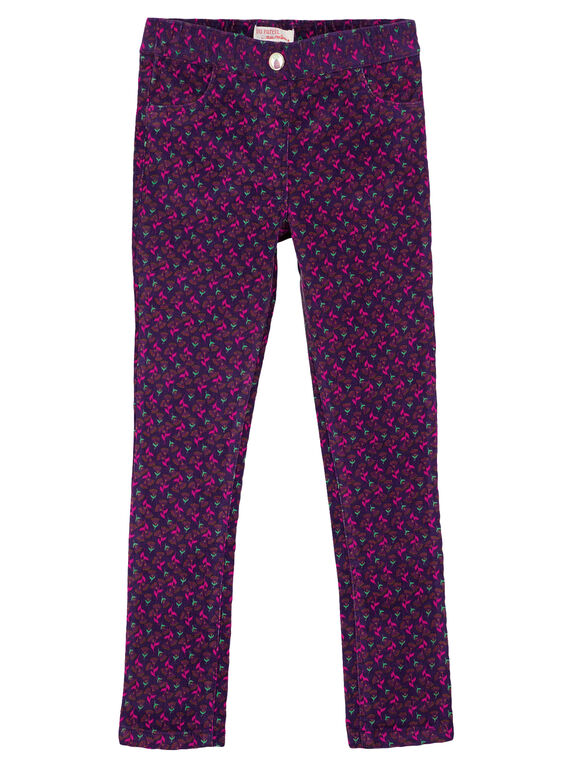 Pantaloni jeggings in velluto con stampa GAVIOPANT / 19W901R1PAN708
