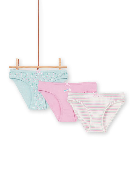 Set 3 slip rosa, blu ed ecrù bambina LEFALOT6 / 21SH1124D5L320