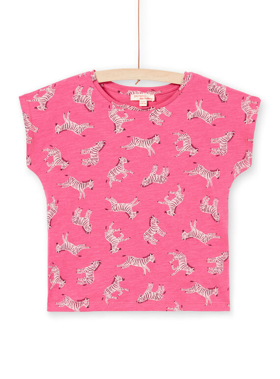 T-shirt a maniche corte con stampa zebra bambina LAJOTI8 / 21S901FBD31030
