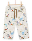 Pantaloni ecrù stampa fantasia neonato NUSANPAN / 22SG10S1PAN810