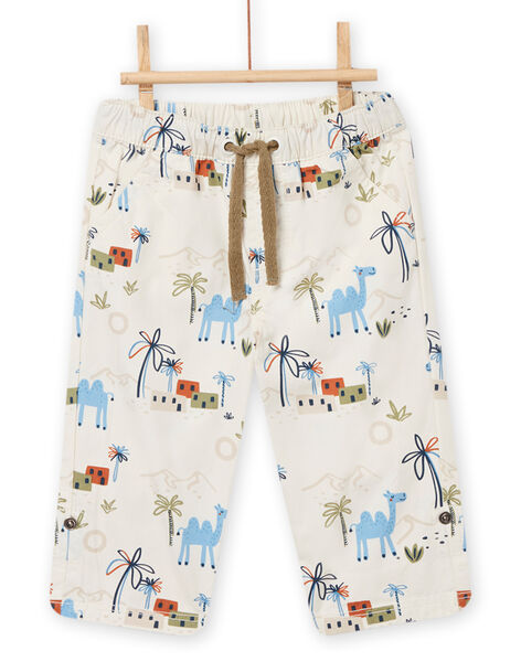Pantaloni ecrù stampa fantasia neonato NUSANPAN / 22SG10S1PAN810