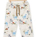 Pantaloni ecrù stampa fantasia neonato
