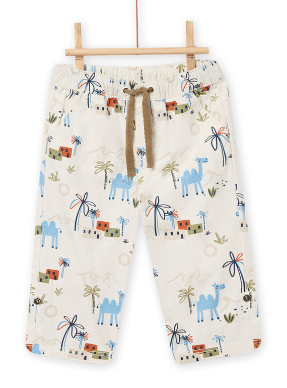 Pantaloni ecrù stampa fantasia neonato NUSANPAN / 22SG10S1PAN810