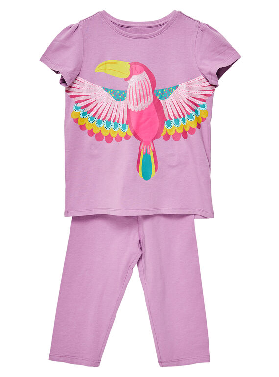 Pigiama in jersey malva bambina JEFAPYJTOUC / 20SH1122PYJH700