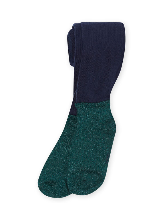 Collant navy e verde bambina MYATUCOL1 / 21WI01K2COL070