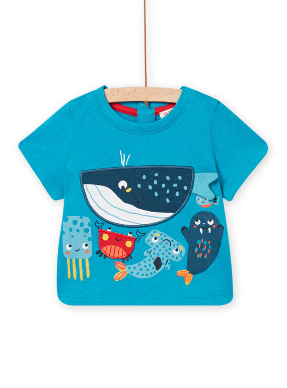 T-shirt maniche corte blu neonato NUFICTI2 / 22SG10U1TMCC215