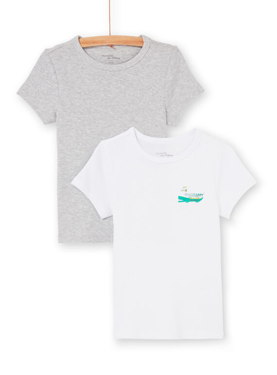 Set 2 t-shirt grigio melange e bianco bambino LEGOTELCRO / 21SH1223HLI000