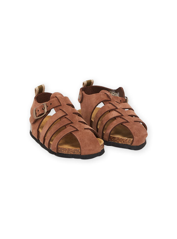 Sandali marroni in pelle RUNUBROWN / 23KK3862SLB802
