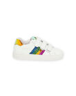 Sneakers bianche con glitter multicolore bambina NABASCELINE / 22KK3532D3F000