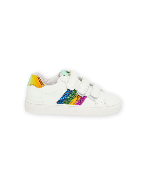 Sneakers bianche con glitter multicolore bambina NABASCELINE / 22KK3532D3F000