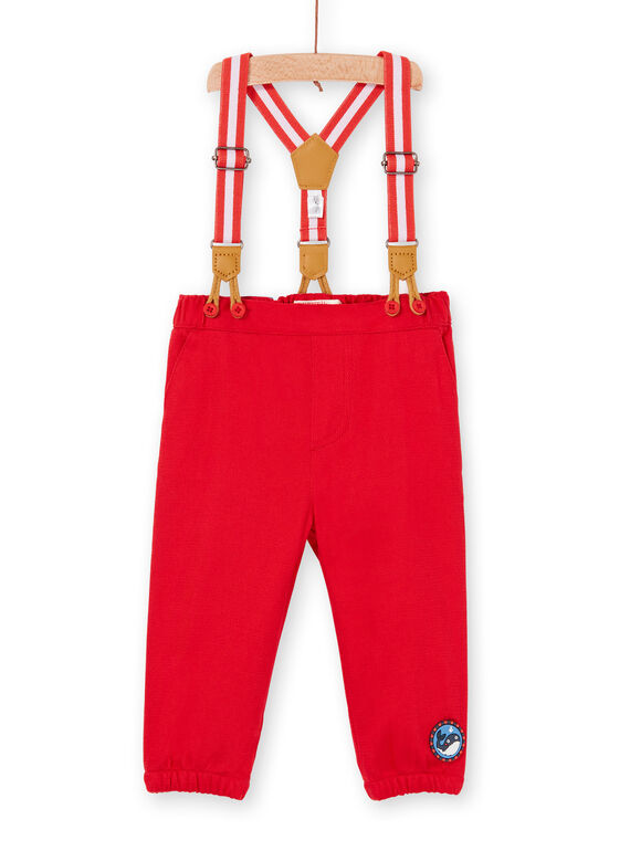 Pantaloni rossi e bretelle neonato LUVIPAN / 21SG10U1PANF515