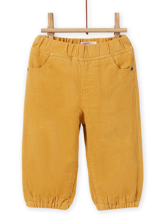 Pantaloni gialli in velluto a costine neonato MUJOPAN2 / 21WG1013PAN117