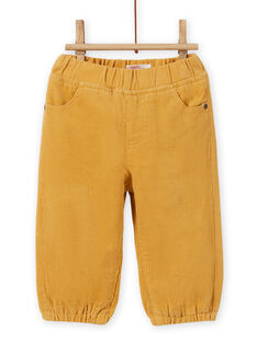 Pantaloni gialli in velluto a costine neonato MUJOPAN2 / 21WG1013PAN117