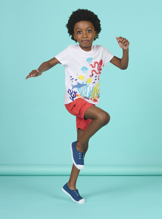 T-shirt bianca con motivi fondi marini bambino NOFICTI2 / 22S902U5TMC000