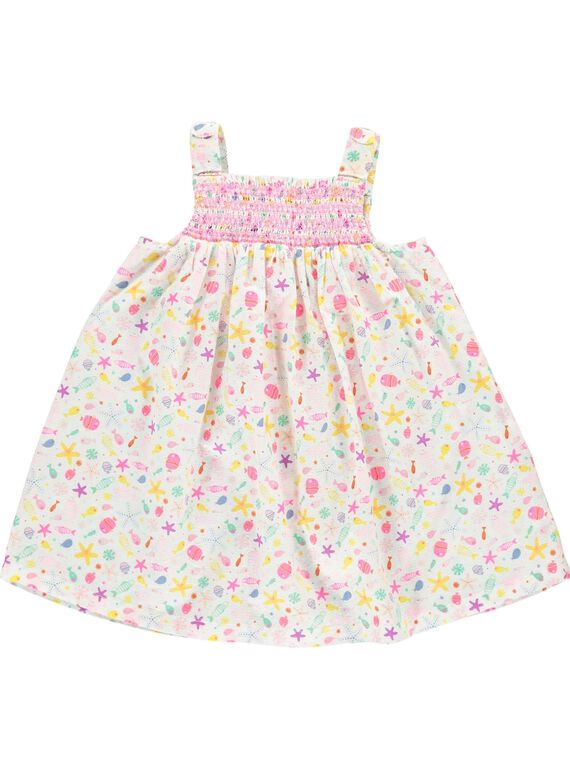 Baby girls' smocked dress CIMAROB3 / 18SG09U3ROB099