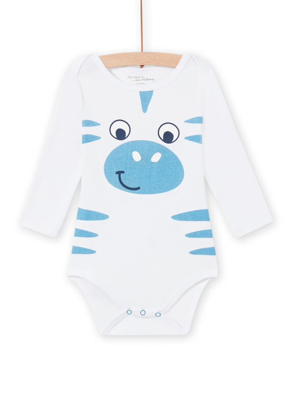 Body bianco motivo zebra neonato MEGABODZEB / 21WH14C1BDL000