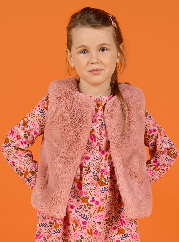 Gilet double face in finta pelliccia bambina MASAUCAR1 / 21W901P2CAR303