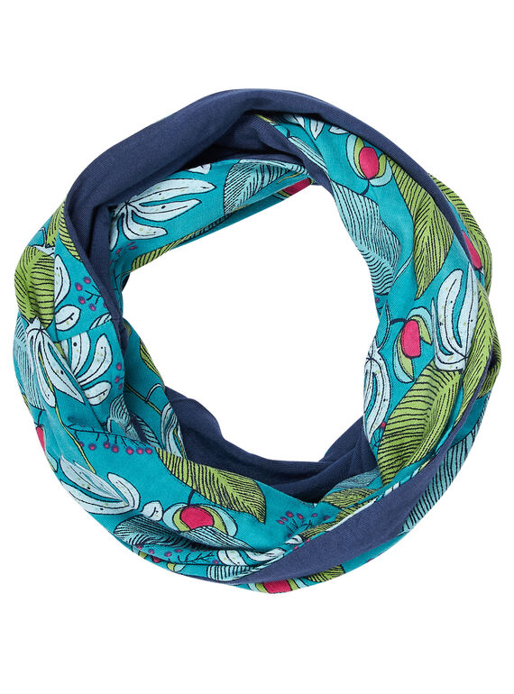 Scaldacollo doppiogiro bambina verde e navy JYACLOSNOO / 20SI0111SNO714