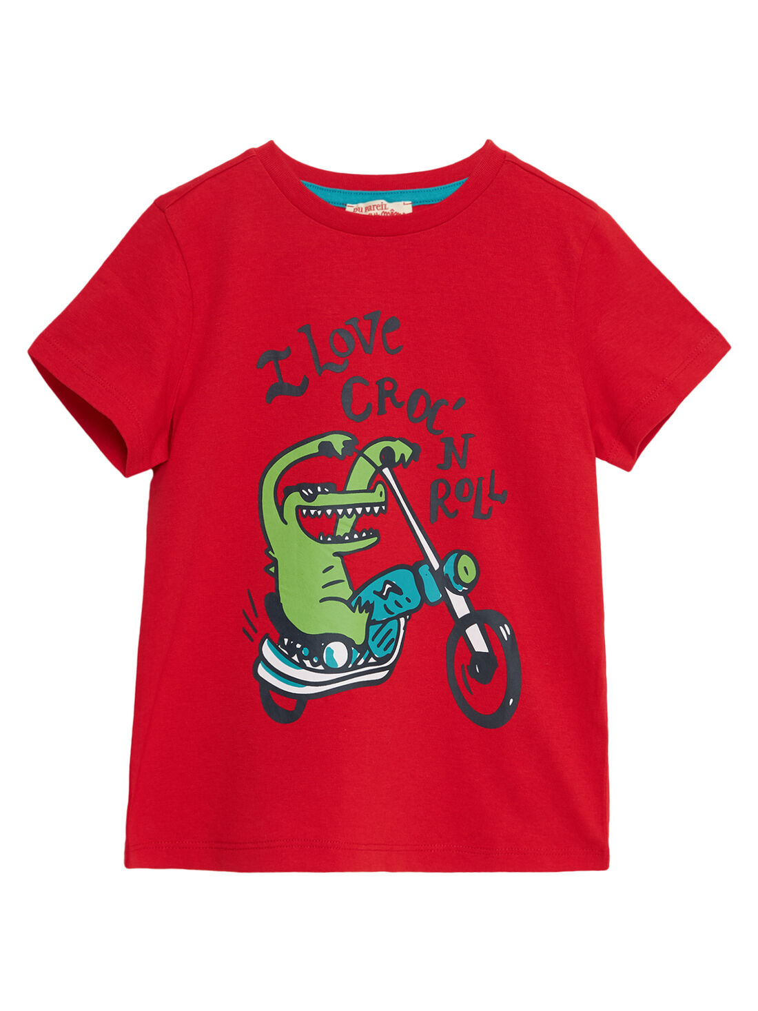 T shirt bambino maniche corte rossa coccodrillo in moto acquisto online Catalogo DPAM DPAM