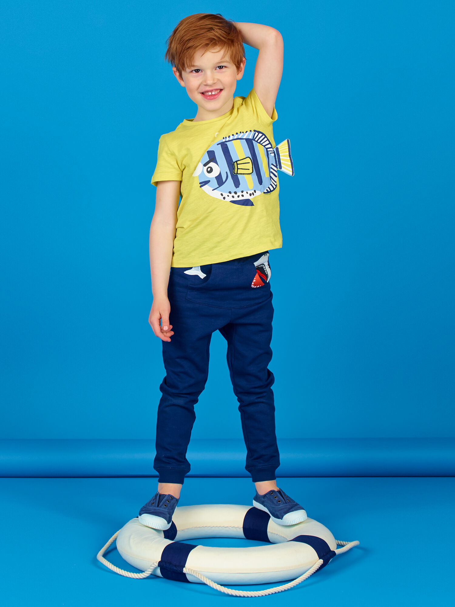 T shirt gialla con motivo 3D Bambino acquisto online T Shirt Canottiera DPAM