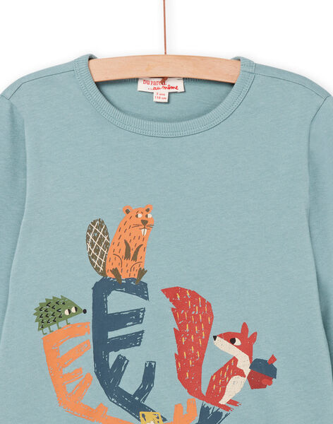 T-shirt maniche lunghe con motivi animali della foresta PORHUTEE1 / 22W902Q3TMLC216