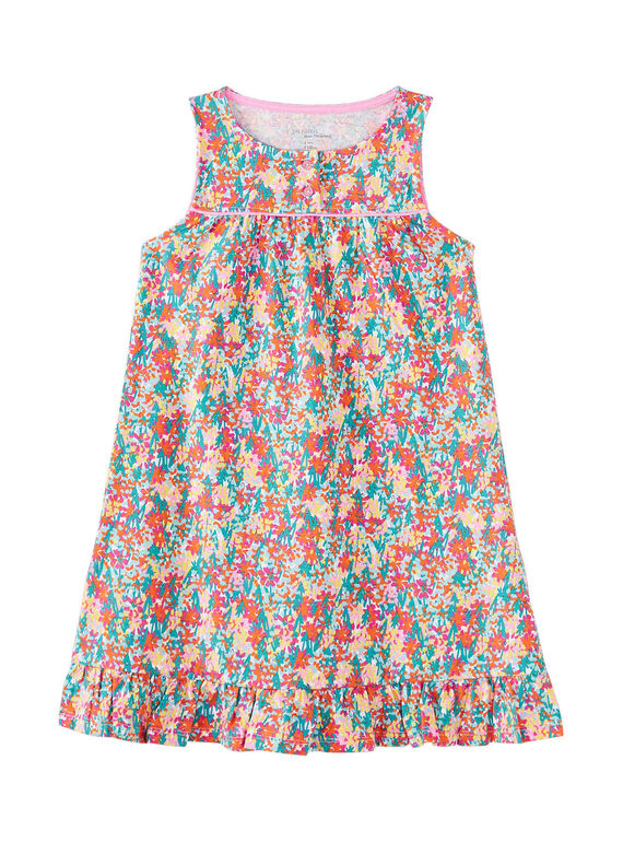 Camicia da notte con spalline larghe bambina e stampa multicolore JEFACHU2 / 20SH11U1CHN000