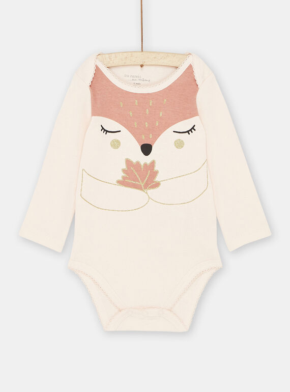 Body rosa chiaro motivo volpe neonata SEFIBODFOX / 23WH1364BDL301