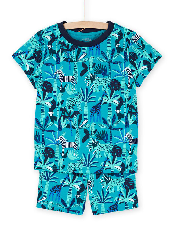 T-shirt e shorts turchese con stampa animali REGOPYCJUN / 23SH12H3PYJ202