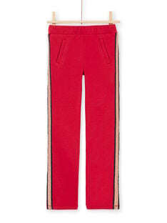 Pantaloni rossi a righe bambina MAJOMIL5 / 21W90114PAN511