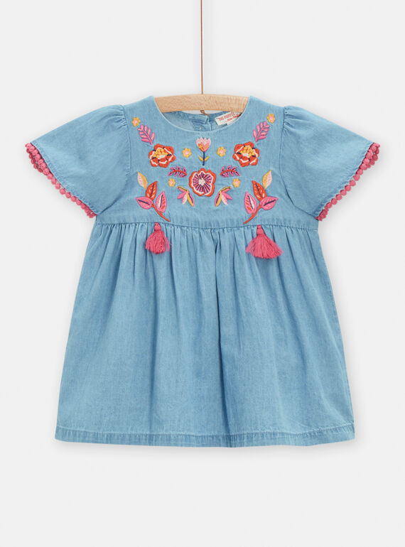 Abito in denim blu neonata TILIROB4 / 24SG09T2ROBP269