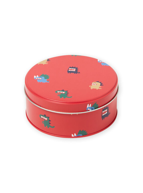 Contenitore portamerenda in metallo rosso motivi dinosauri bambino MYOCLABOI / 21WI02G1D5OF521