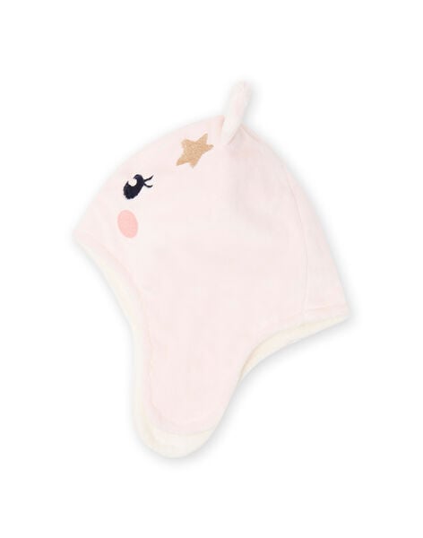 Berretto rosa motivo gatto soft boa neonata MYINOBON / 21WI0963BOND322