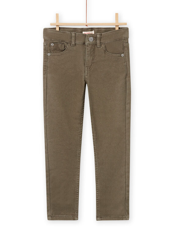 Pantaloni tinta unita kaki in twill bambino MOJOPAKNI1 / 21W90223PANG631