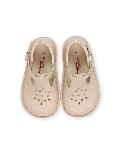 Scarpe baby in pelle liscia rosa PISALROSE / 22XK37B2D13030