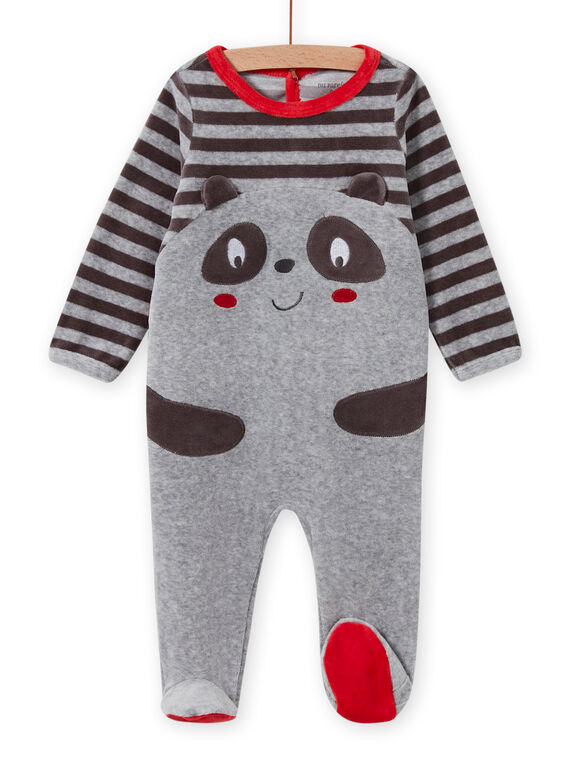 Tutina grigia con motivo panda neonato MEGAGREPAN / 21WH1483GREJ918