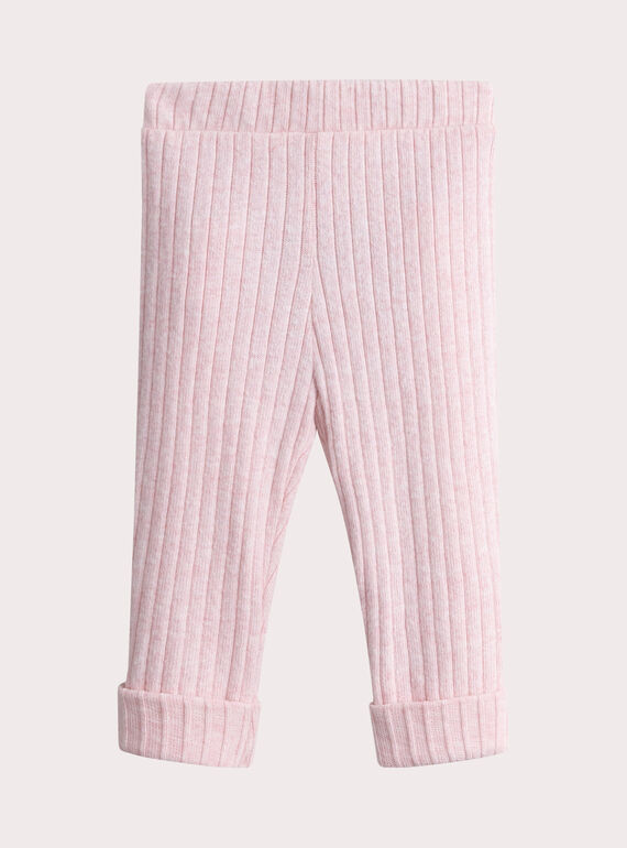 Leggings a costine rosa mélange per neonata VYIJOLEGCO2 / 24WI09G1CALD314