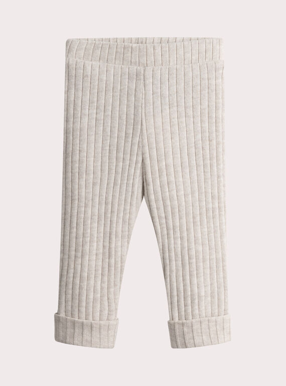 Leggings a costine écru mélange per neonata VYIJOLEGCO1 / 24WI09G2CALA011